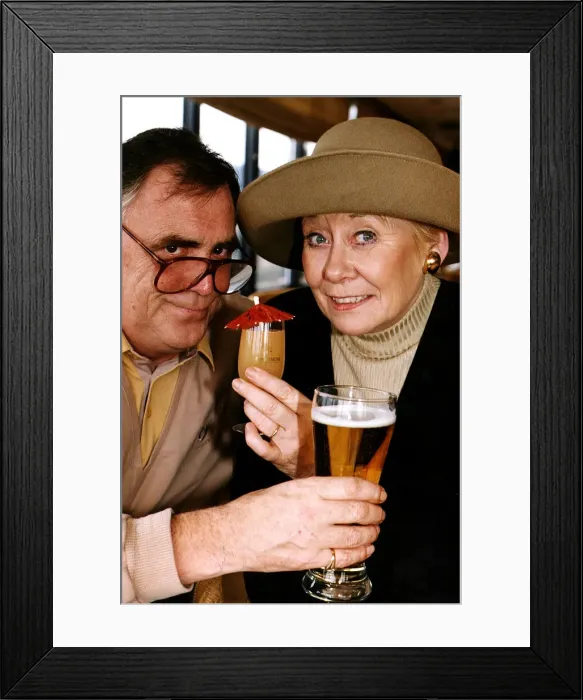 Framed Print : Liz Dawn and William Bill Tarmey actors Coronation Street Jack Framed Print : Liz Dawn and William Bill Tarmey actors Coronation Street Jack