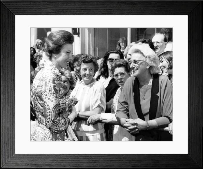 Framed Print : An impromptu walkabout sealed the success of the Princess Royals visit to Leamington Framed Print : An impromptu walkabout sealed the success of the Princess Royals visit to Leamington