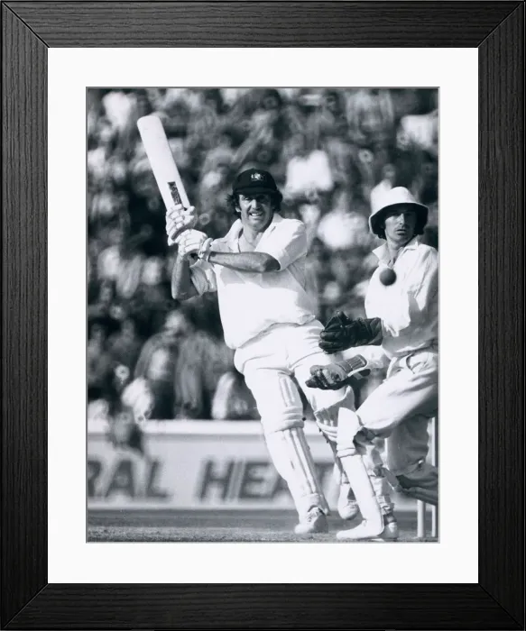 Framed Print : Australias Ian Chappell in action against England August 1976 *** Framed Print : Australias Ian Chappell in action against England August 1976 ***