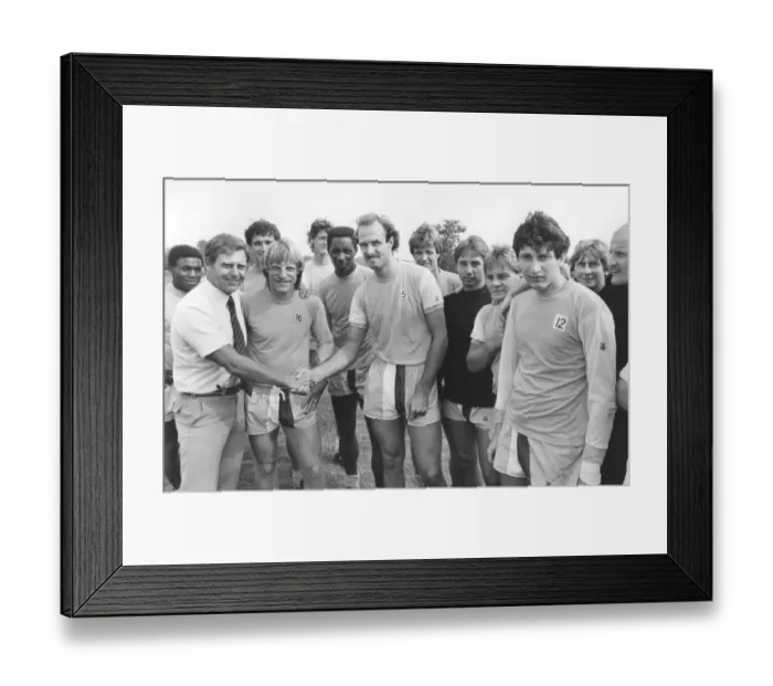 Framed Print : Coventry City players wish Gordon Milne a fond farewell as he leaves the club to join