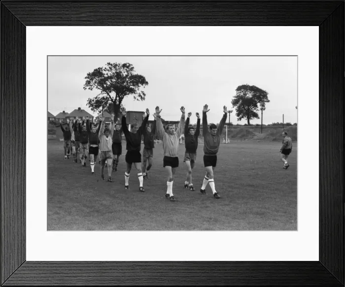 Framed Print : The Coventry City FCs players at the training ground, Coventry Framed Print : The Coventry City FCs players at the training ground, Coventry