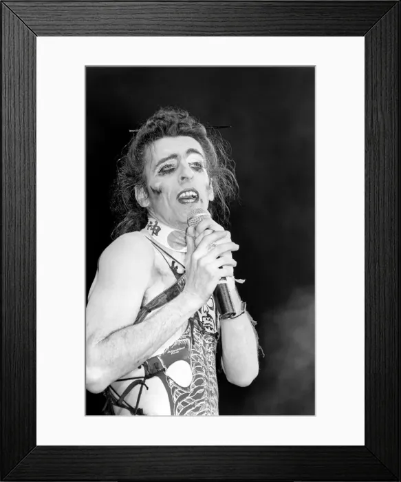 Framed Print : American rock singer Alice Cooper performing in concert at the Hammersmith Odeon during Framed Print : American rock singer Alice Cooper performing in concert at the Hammersmith Odeon during