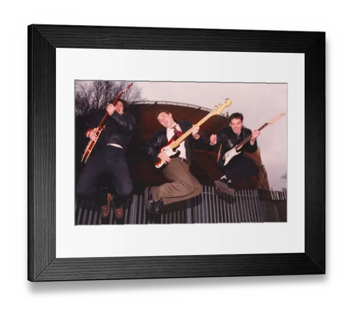 Framed Print : North East band Forgotton Sons, who all work for British Gas - l-r, Richard Alden