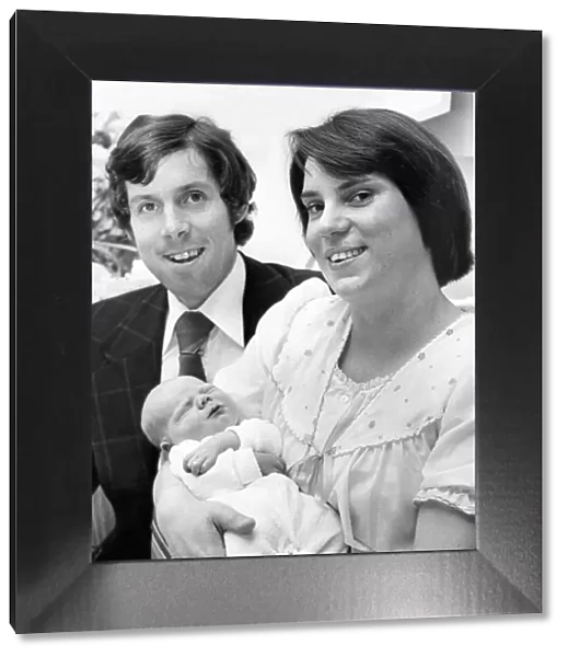 Brendan Foster and his wife Sue with their first child Paul in the Queen Elizabeth