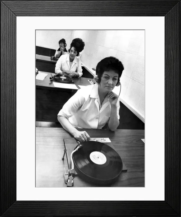 Framed Print : Women checking the quality of the records at the RCA record plant in Washington in July