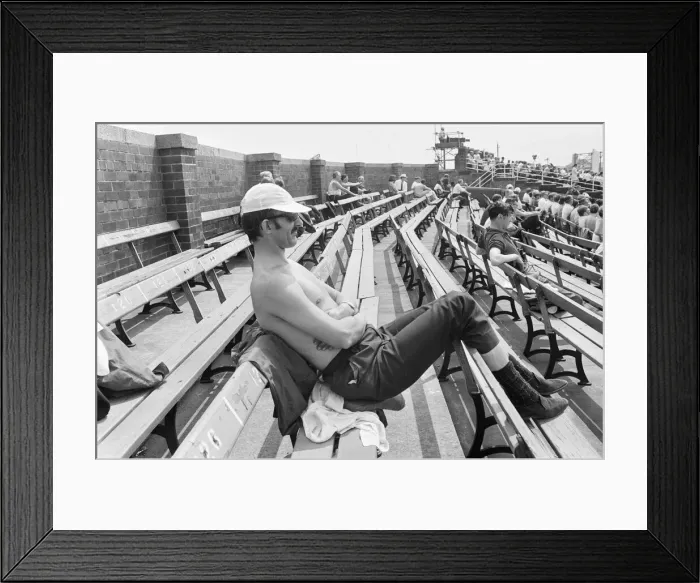 Framed Print : Test Match at Old Trafford. Spectator at the game. 13th June 1969 Framed Print : Test Match at Old Trafford. Spectator at the game. 13th June 1969
