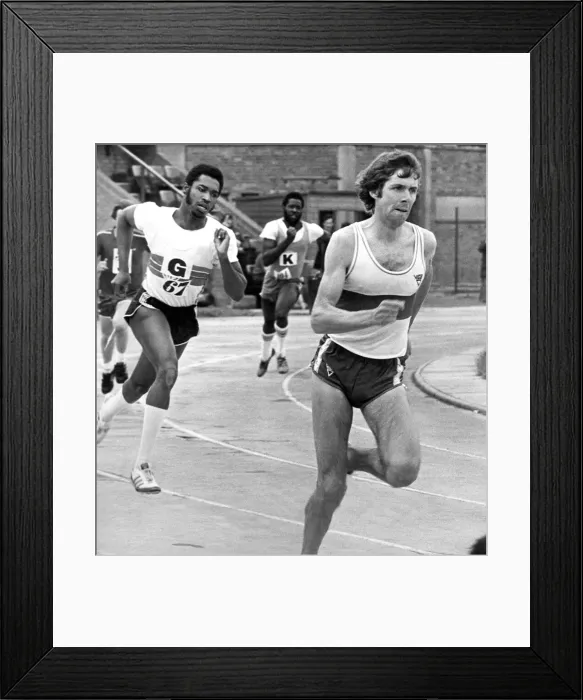 Framed Print : Brendan Foster competing over 400 metres in the GPO championships at Gateshead in June Framed Print : Brendan Foster competing over 400 metres in the GPO championships at Gateshead in June