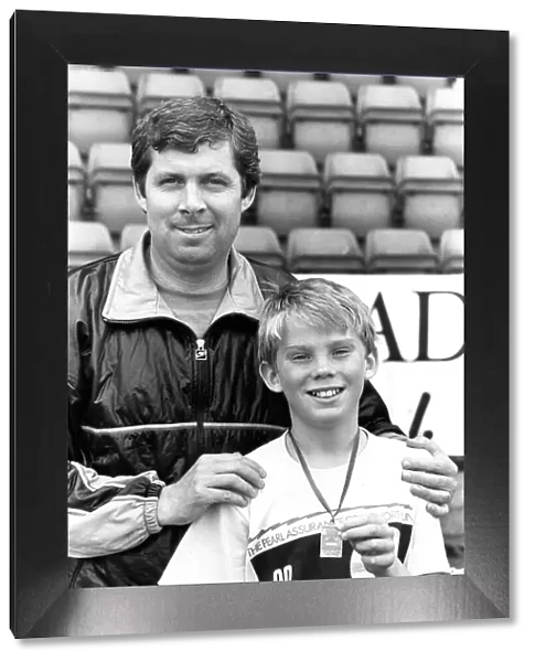 Brendan Foster with his son Paul after the Junior Great North race at Gateshead Stadium