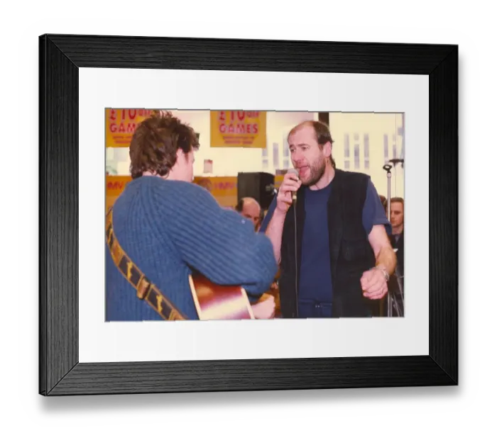 Framed Print : Ex Marillion lead singer Fish performing at the HMV Shop on Northumberland Street Framed Print : Ex Marillion lead singer Fish performing at the HMV Shop on Northumberland Street