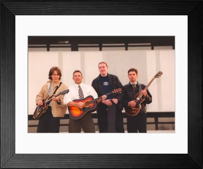 Framed Print : North East band Forgotton Sons, who all work for British Gas - l-r, Richard Alden Framed Print : North East band Forgotton Sons, who all work for British Gas - l-r, Richard Alden