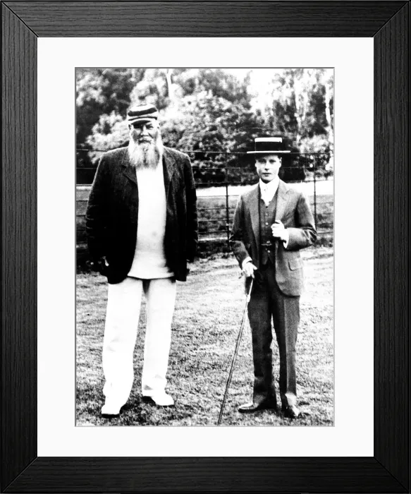 Framed Print : The great English cricketer W G Grace pictured with Prince Edward Framed Print : The great English cricketer W G Grace pictured with Prince Edward