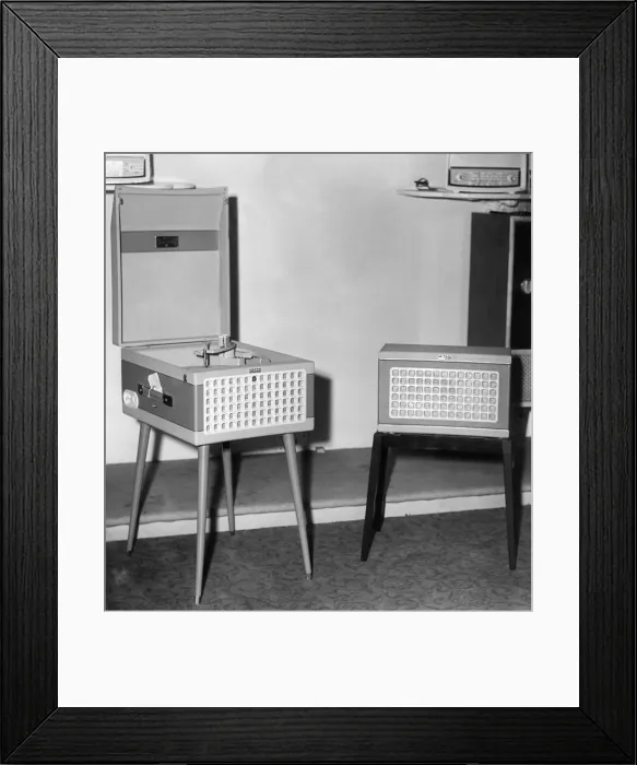 Framed Print : A state of the art record player with stereophonic sound in October 1958 Framed Print : A state of the art record player with stereophonic sound in October 1958