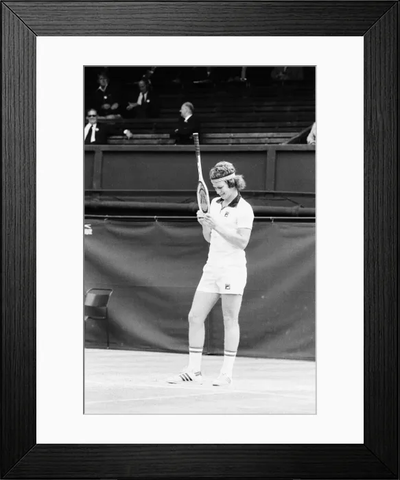 Framed Print : 18 year old American John McEnroe seen here in action on Court One at Wimbledon against