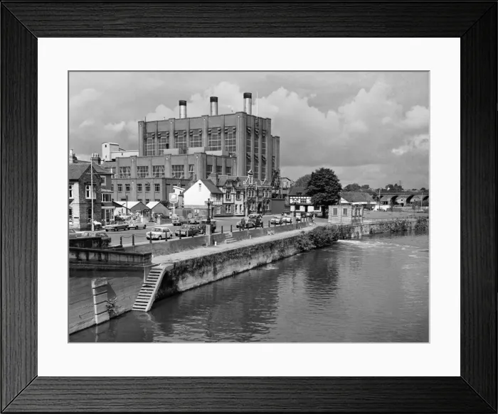 Framed Print : Buildings in the centre of the town of Worcester, taken from the water, 1967 Framed Print : Buildings in the centre of the town of Worcester, taken from the water, 1967