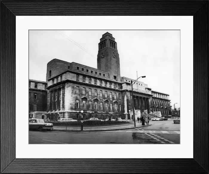 Framed Print : Front view of Leeds University building. 29th January 1969 Framed Print : Front view of Leeds University building. 29th January 1969
