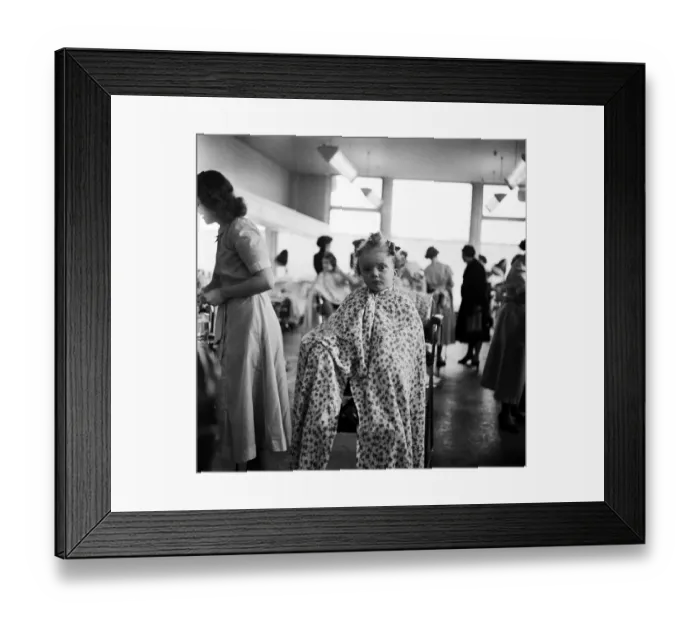 Framed Print : Children Hair dressing at Selfridges. It seems to be one of the most fashionable things