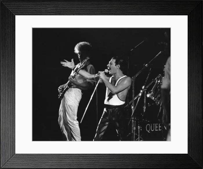 Framed Print : Freddie Mercury, lead singer of rock group Queen, delighted a packed audience Framed Print : Freddie Mercury, lead singer of rock group Queen, delighted a packed audience