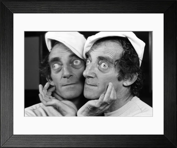 Framed Print : Zany comedian Marty Feldman seen here posing for the Daily Mirror 29th August 1982 Framed Print : Zany comedian Marty Feldman seen here posing for the Daily Mirror 29th August 1982