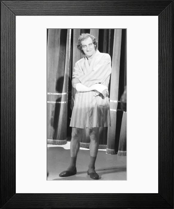 Framed Print : Zany comedian Marty Feldman seen here on the set of his new television series Framed Print : Zany comedian Marty Feldman seen here on the set of his new television series