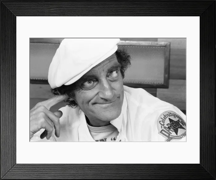 Framed Print : Zany comedian Marty Feldman seen here posing for the Daily Mirror 29th August 1982