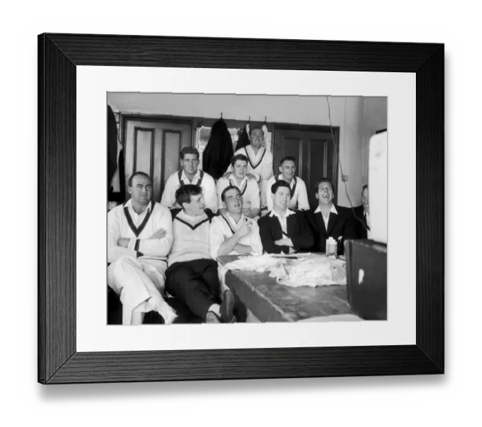 Framed Print : Cricket players of Australia and Yorkshire get together to watch the FA Cup final Framed Print : Cricket players of Australia and Yorkshire get together to watch the FA Cup final