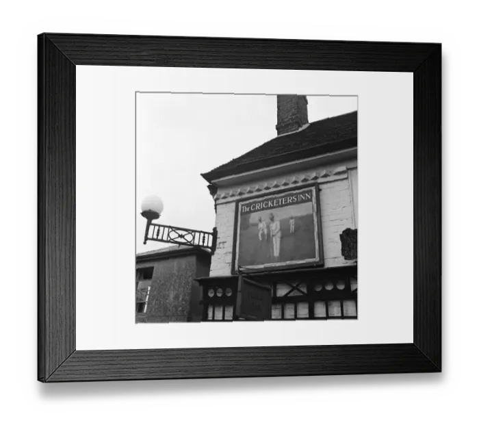 Framed Print : The Cricketers Inn public house at Meopham home to one of the oldest teams in Kent Circa Framed Print : The Cricketers Inn public house at Meopham home to one of the oldest teams in Kent Circa
