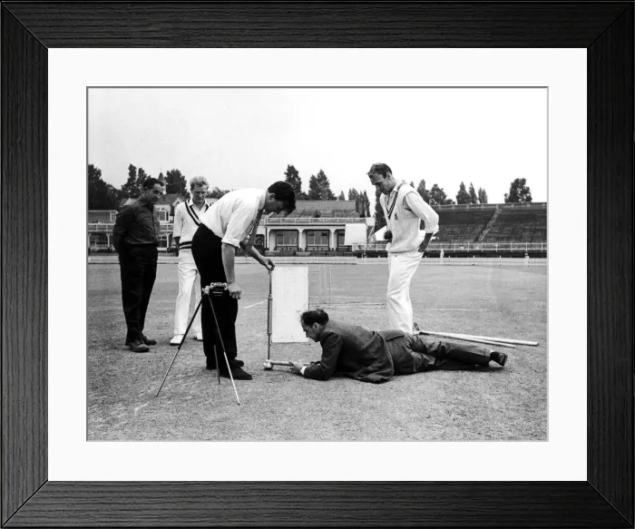 Framed Print : Bernard Flack, a scientist from The University of Wales taking soil samples to experiment Framed Print : Bernard Flack, a scientist from The University of Wales taking soil samples to experiment
