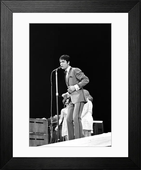 Framed Print : New Musical Express Poll Winners all star concert at Wembley. Cliff Richard performing