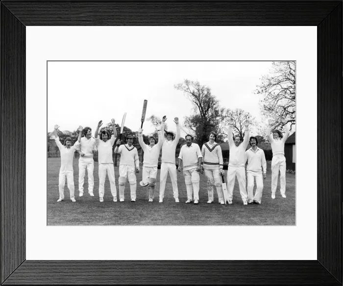 Framed Print : The Telfers, cricketing family from Stamfordham, Northumbria. 27th May 1977 Framed Print : The Telfers, cricketing family from Stamfordham, Northumbria. 27th May 1977