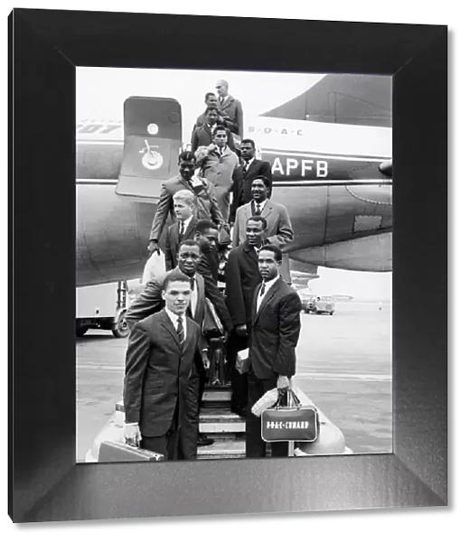 The West Indian Cricket Team arrive at London Airport. 17th April 1966