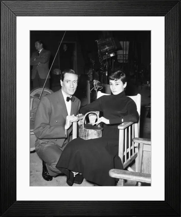 Framed Print : Actress Audrey Hepburn with her American film actor husband Mel Ferrer at Pinewood Framed Print : Actress Audrey Hepburn with her American film actor husband Mel Ferrer at Pinewood