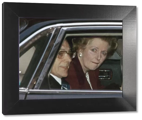Margaret Thatcher leaves Number 10 Downing Street for the last time as Prime Minister