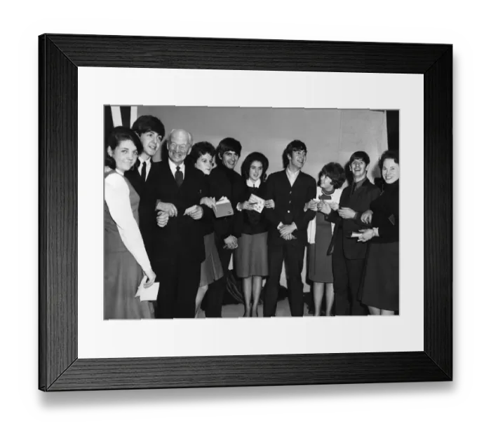 Framed Print : The Birmingham Evening Mail competition winners meet the Beatles Framed Print : The Birmingham Evening Mail competition winners meet the Beatles
