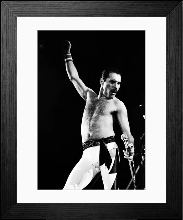 Framed Print : Rock group Queen in concert at Wembley Arena. Lead singer Freddie Mercury Framed Print : Rock group Queen in concert at Wembley Arena. Lead singer Freddie Mercury