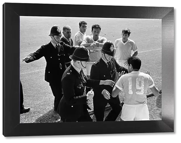 World Cup Football 1966 West Germany v Uruguay Referee Jim Finney calls for