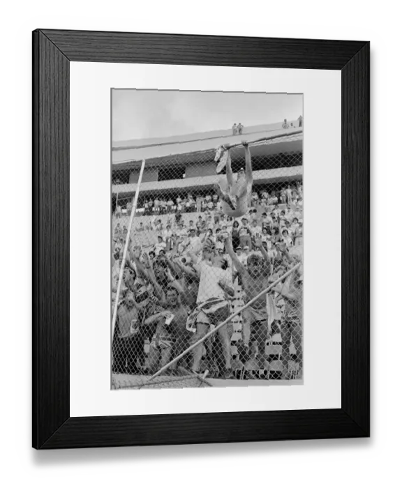 Framed Print : World Cup 1986 Group F England 3 Poland 0 England fans cheering
