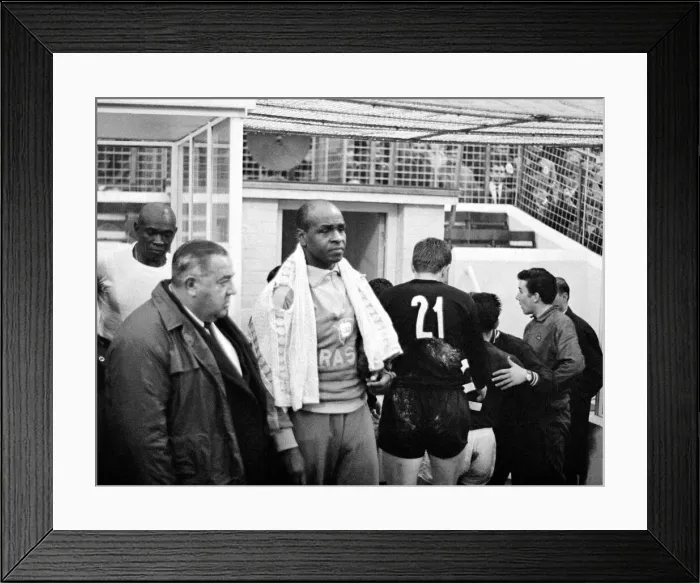 Framed Print : World Cup Brazil versus Hungary at Goodison Park 15th July 1966 Fresco Framed Print : World Cup Brazil versus Hungary at Goodison Park 15th July 1966 Fresco