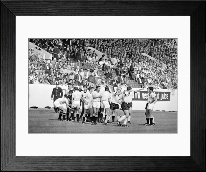 Framed Print : World Cup quarter finals West Germany versus Uruguay 24th July 1966