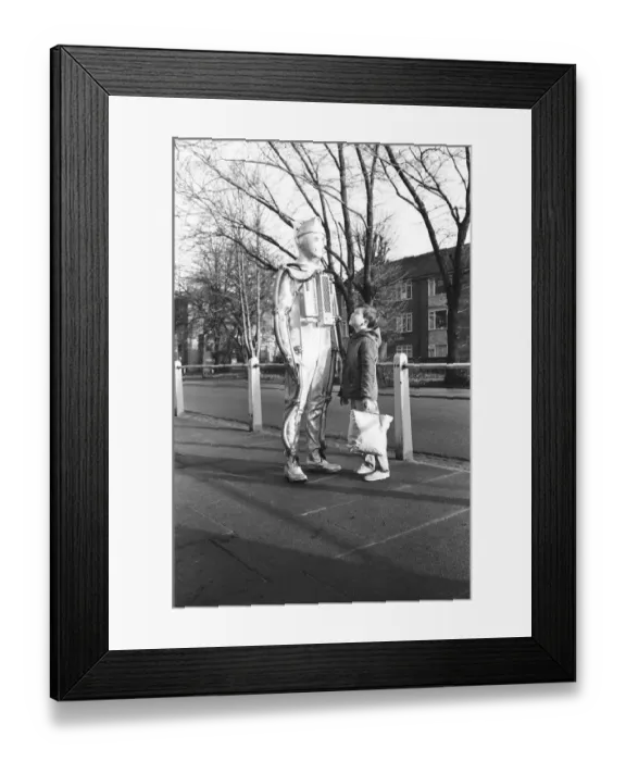 Framed Print : Cybermen take a break from filming at the BBC Ealing studios for Dr Who story call Framed Print : Cybermen take a break from filming at the BBC Ealing studios for Dr Who story call