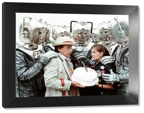 Sylvester McCoy as the Doctor and Sophie Aldred as Ace seen here on location near Arundel