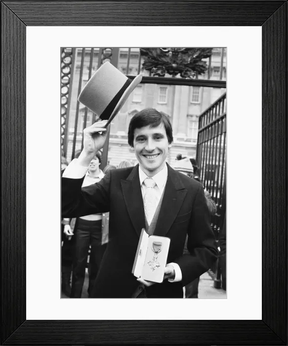 Framed Print : British athlete Sebastian Coe pictured in top hat and tails at Buckingham Palace after