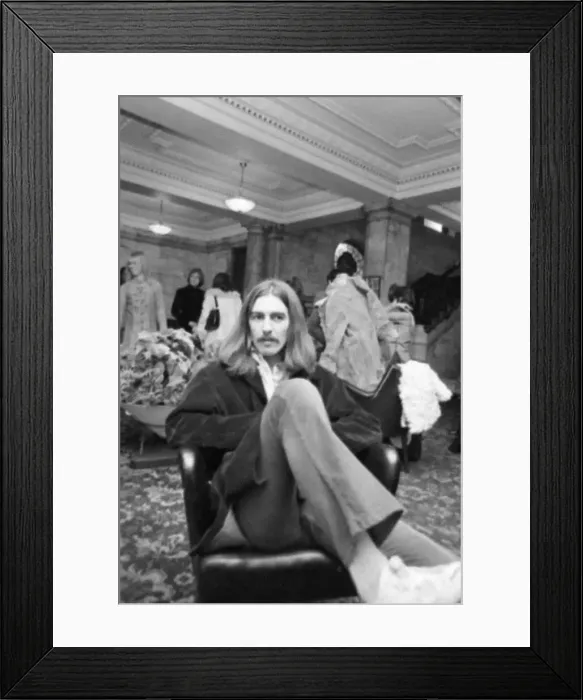 Framed Print : George Harrison at Birminghams Town Hall, over George Framed Print : George Harrison at Birminghams Town Hall, over George