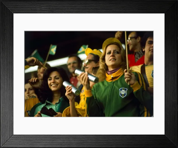 Framed Print : World Cup 1974 Scotland v Brazil brazil supporters