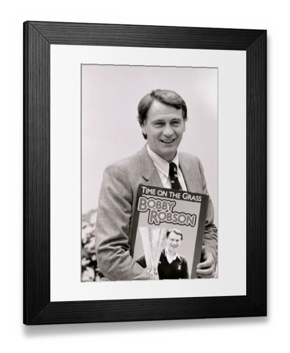 Framed Print : Bobby Robson - September 1982 England manager with autobiography Book Time on Framed Print : Bobby Robson - September 1982 England manager with autobiography Book Time on