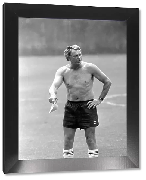 Bobby Robson - June 1986 England manager seen bare chested on the training ground