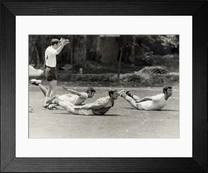 Framed Print : England World Cup squad in training Mexico 1970 1970s Football Framed Print : England World Cup squad in training Mexico 1970 1970s Football