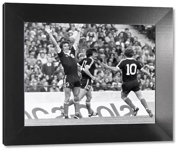 Scotland v Peru during the 1978 Football World Cup Joe Jordan celebrates