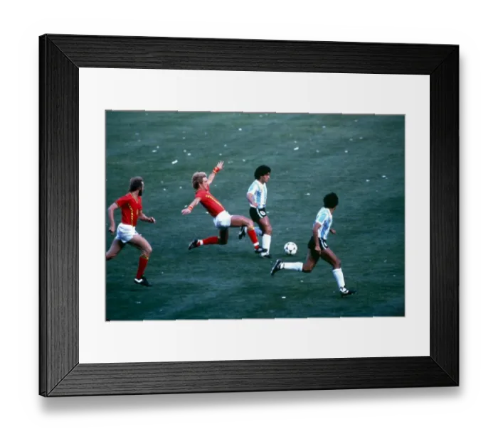 Framed Print : World Cup 1982 Group 3 Argentina 0 Belgium 1 Maradona gets tackled Framed Print : World Cup 1982 Group 3 Argentina 0 Belgium 1 Maradona gets tackled