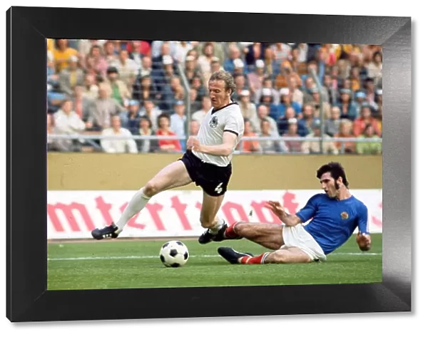 World Cup 1974 W. Germany v Yugoslavia Schwarzenbeck rides a