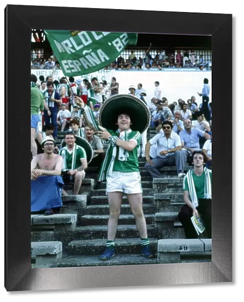 World Cup 1982 N. Ireland fan waves flag A©mirrorpix